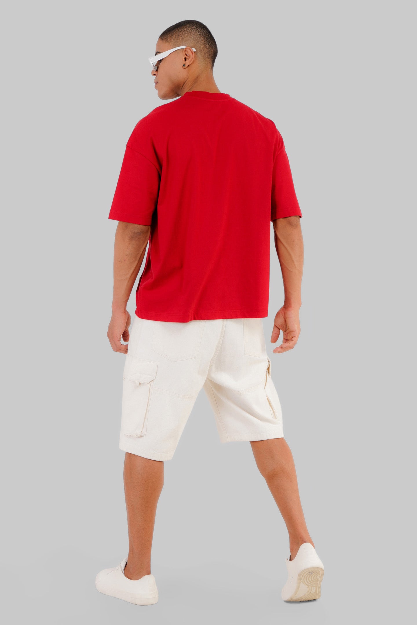 Swordfighter Red Baggy Fit T-Shirt Men Pic 4