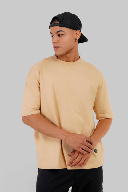 Palm Beige Baggy Fit T-Shirt Men