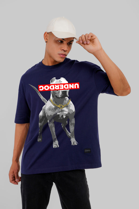 Underdog Navy Blue Printed T-Shirt Pic 1