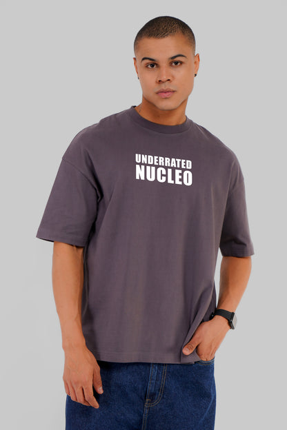 Nuclear Power Dark Grey Baggy Fit T-Shirt Men