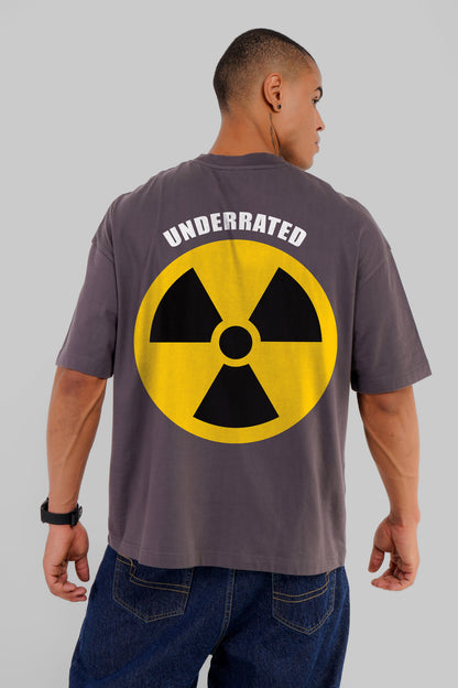 Nuclear Power Dark Grey Baggy Fit T-Shirt Men