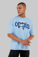 Relax In Crisis Sky Blue Baggy Fit T-Shirt Men