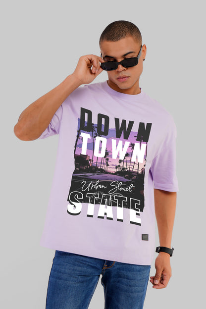 Downtown Urban Street Lavender Baggy Fit T-Shirt Men