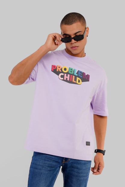 Problem Child Lavender Baggy Fit T-Shirt Men Pic 1