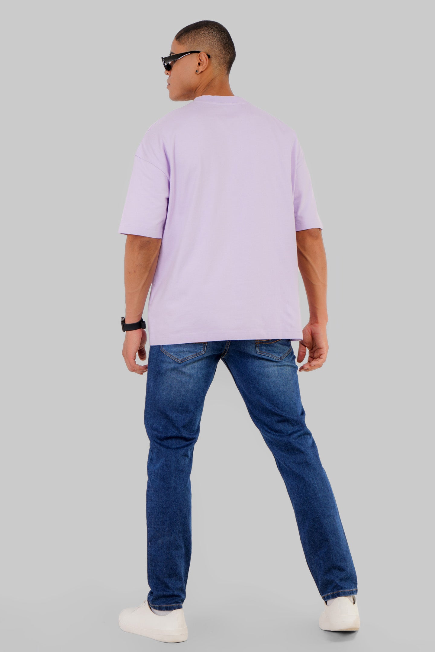 Downtown Urban Street Lavender Baggy Fit T-Shirt Men