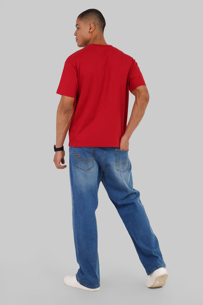 Genjitsu Red Oversized Fit T-Shirt Men