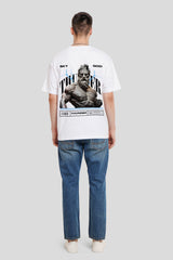 Thunder White Printed T Shirt Men Oversized Fit Pic 4