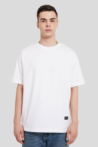 Thunder White Printed T Shirt Men Oversized Fit Pic 2