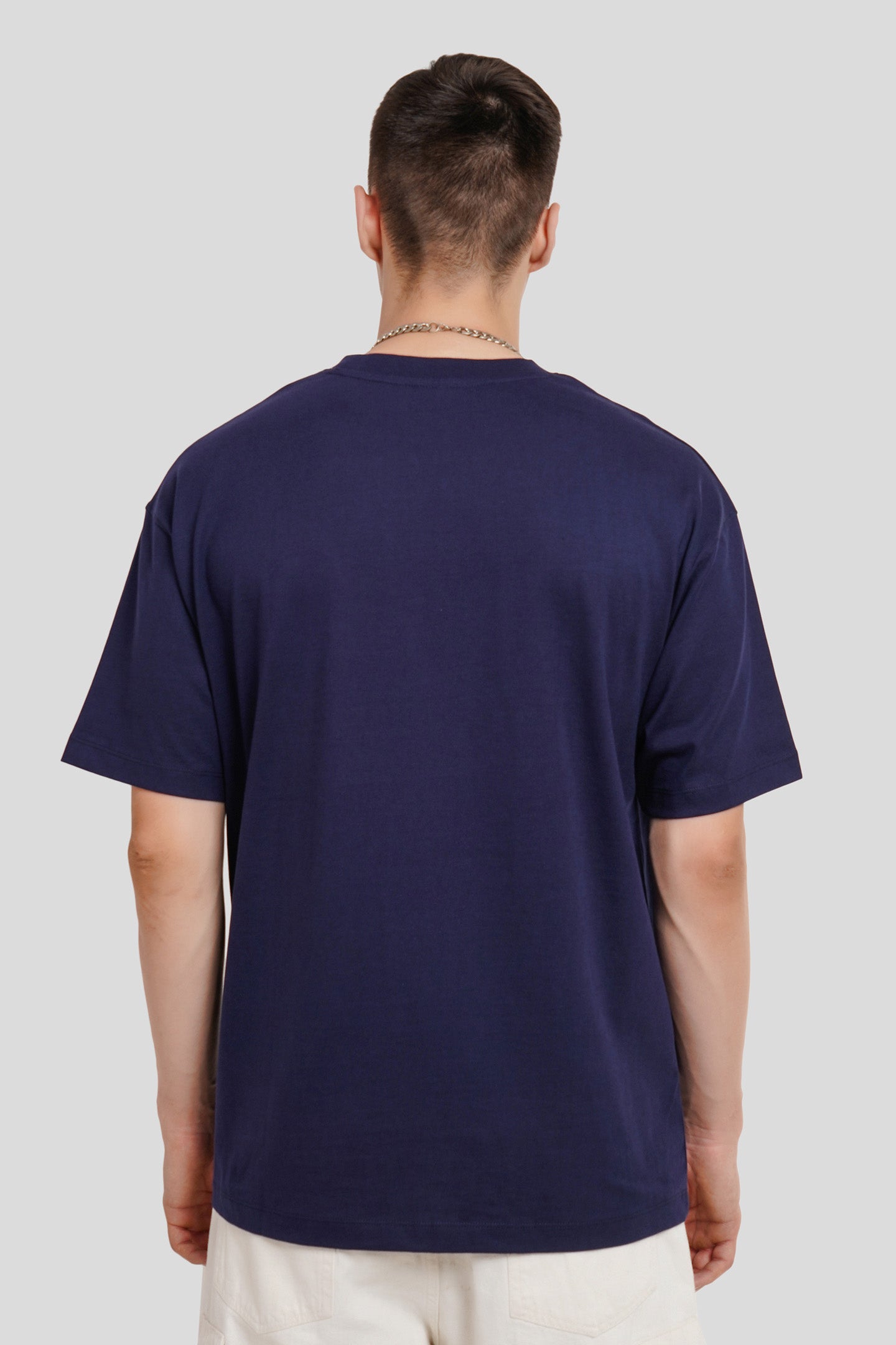 Noire Navy Blue Oversized Fit T-Shirt Men