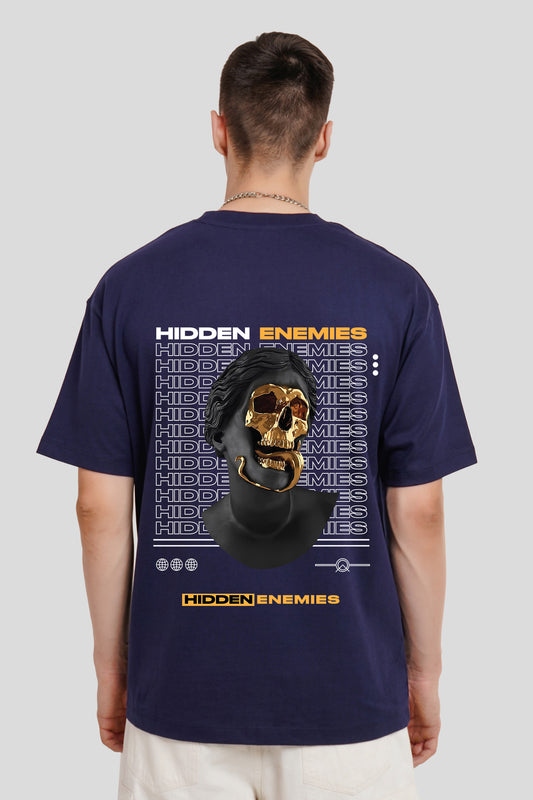 Hidden Enemies Navy Blue Printed T-Shirt