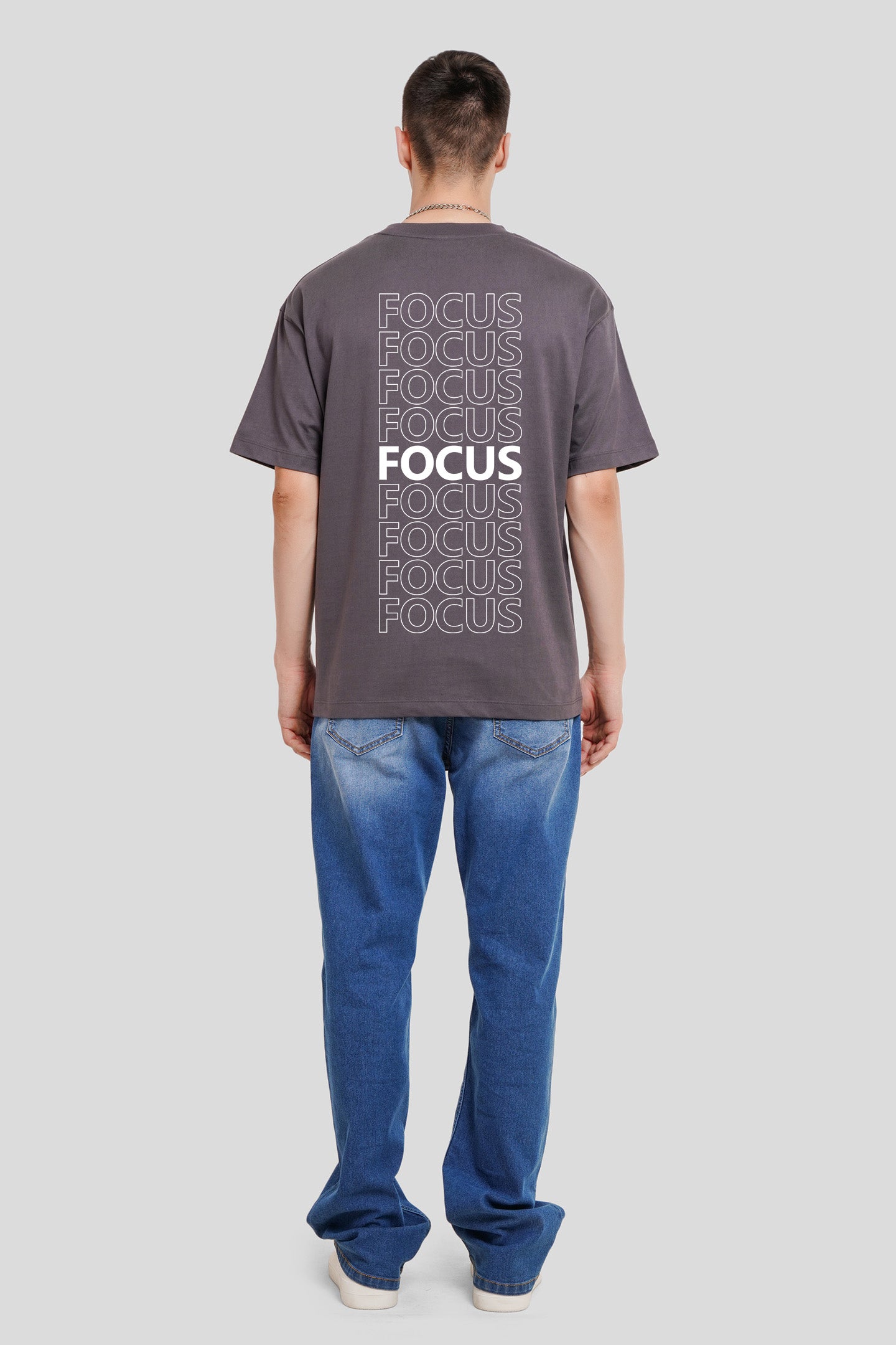 Focus Dark Grey Printed T-Shirt