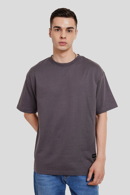 Whats Up Dark Grey Printed T Shirt Men Oversized Fit Pic 2