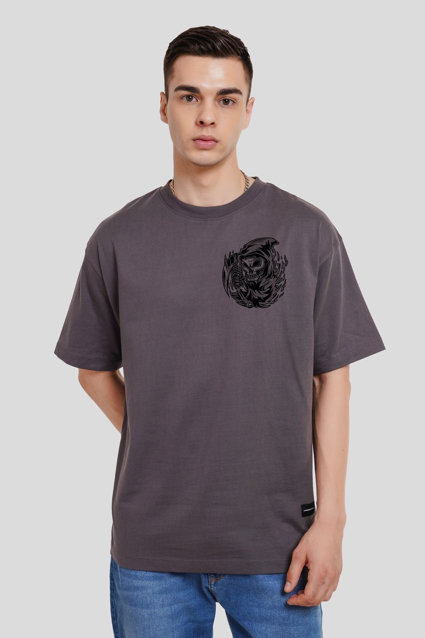 Haunted Dark Grey Printed T-Shirt