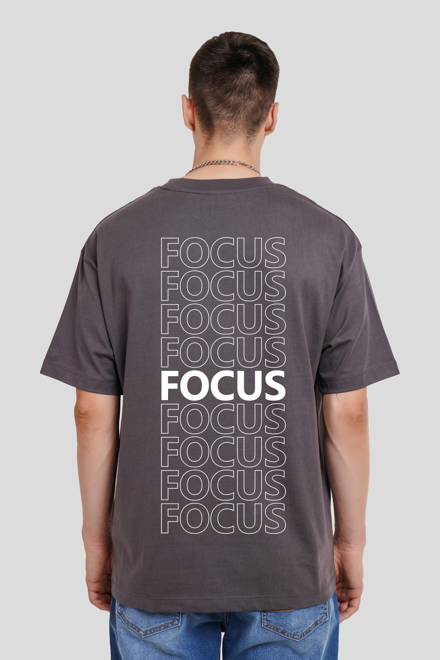 Focus Dark Grey Printed T-Shirt