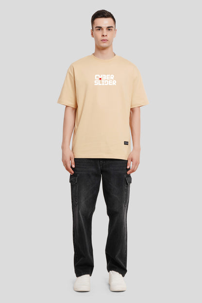 Cyber Slider Beige Printed T-Shirt