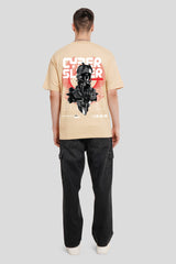 Cyber Slider Beige Printed T-Shirt