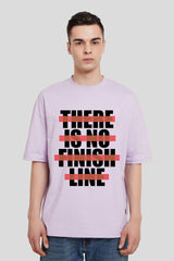 There Is No Finish Line Lilac Printed T Shirt Men Baggy Fit With Front Design Pic 1