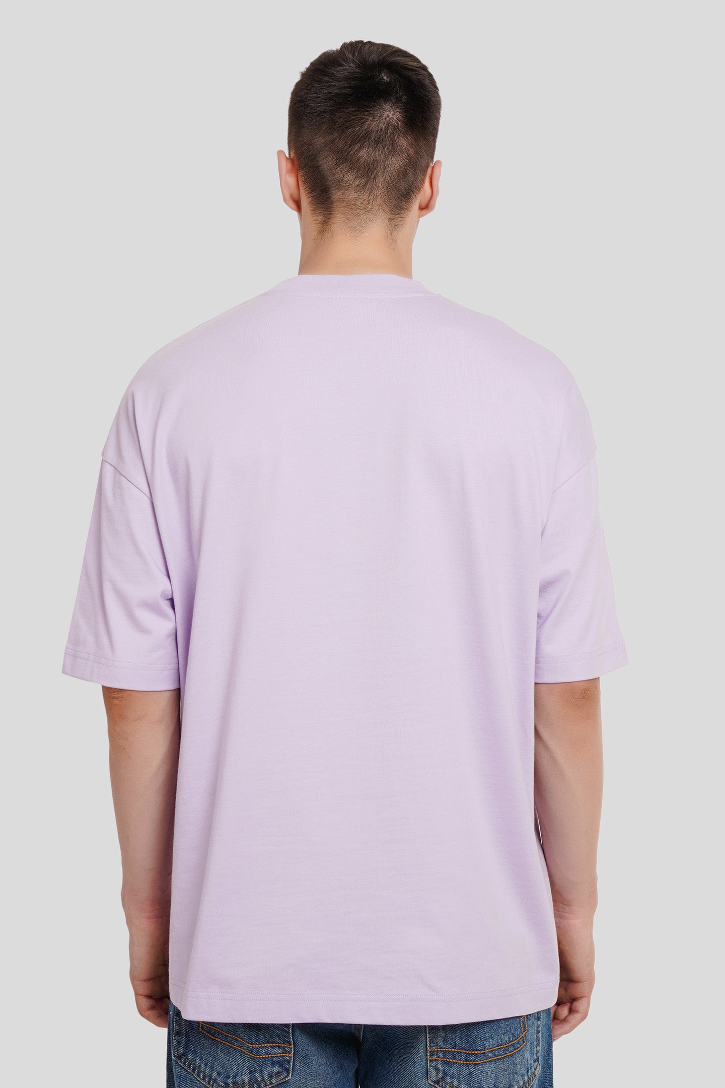 There Is No Finish Line Lilac Printed T Shirt Men Baggy Fit With Front Design Pic 2