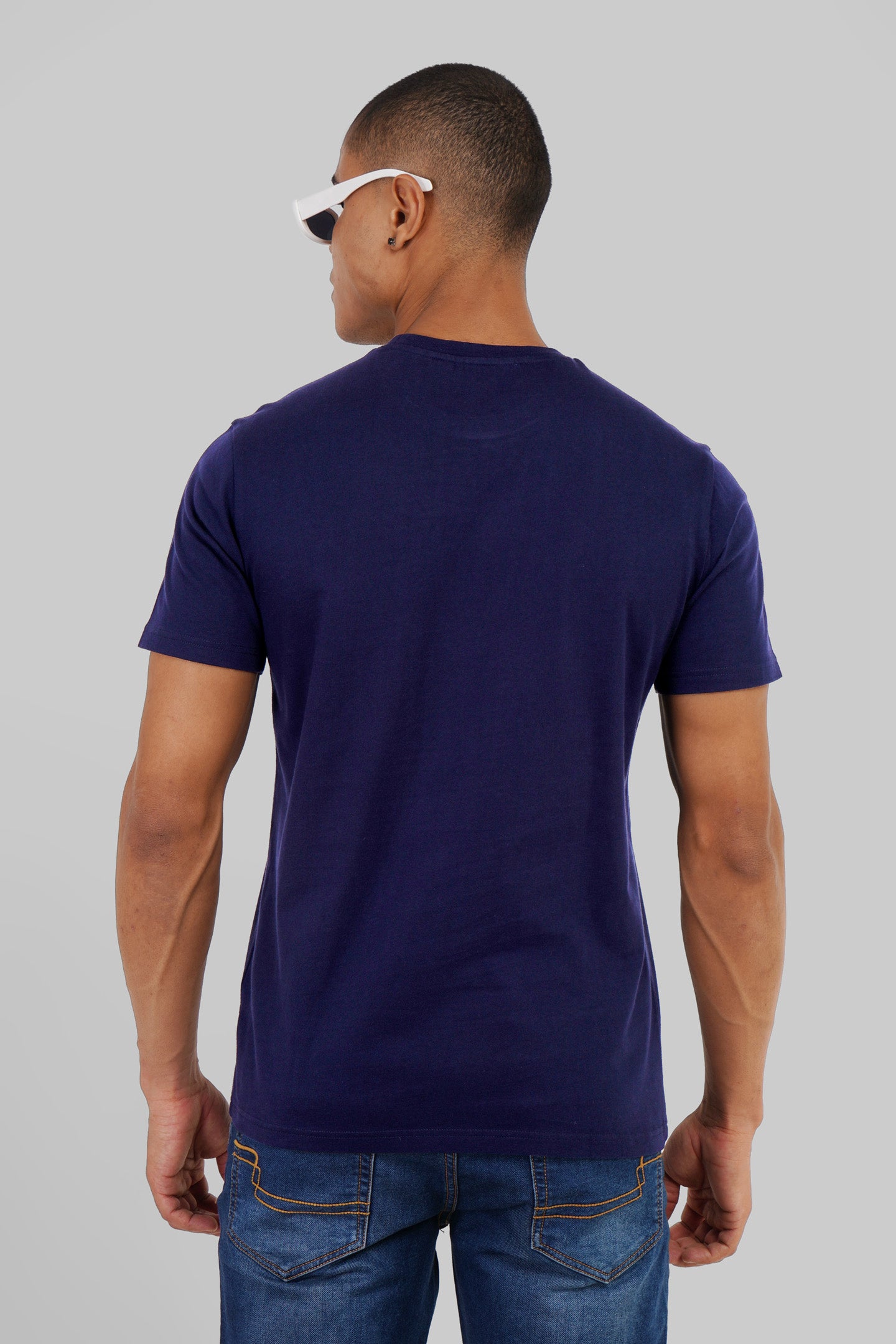 Chilling Under Pressure Navy Blue Regular Fit T-Shirt Men