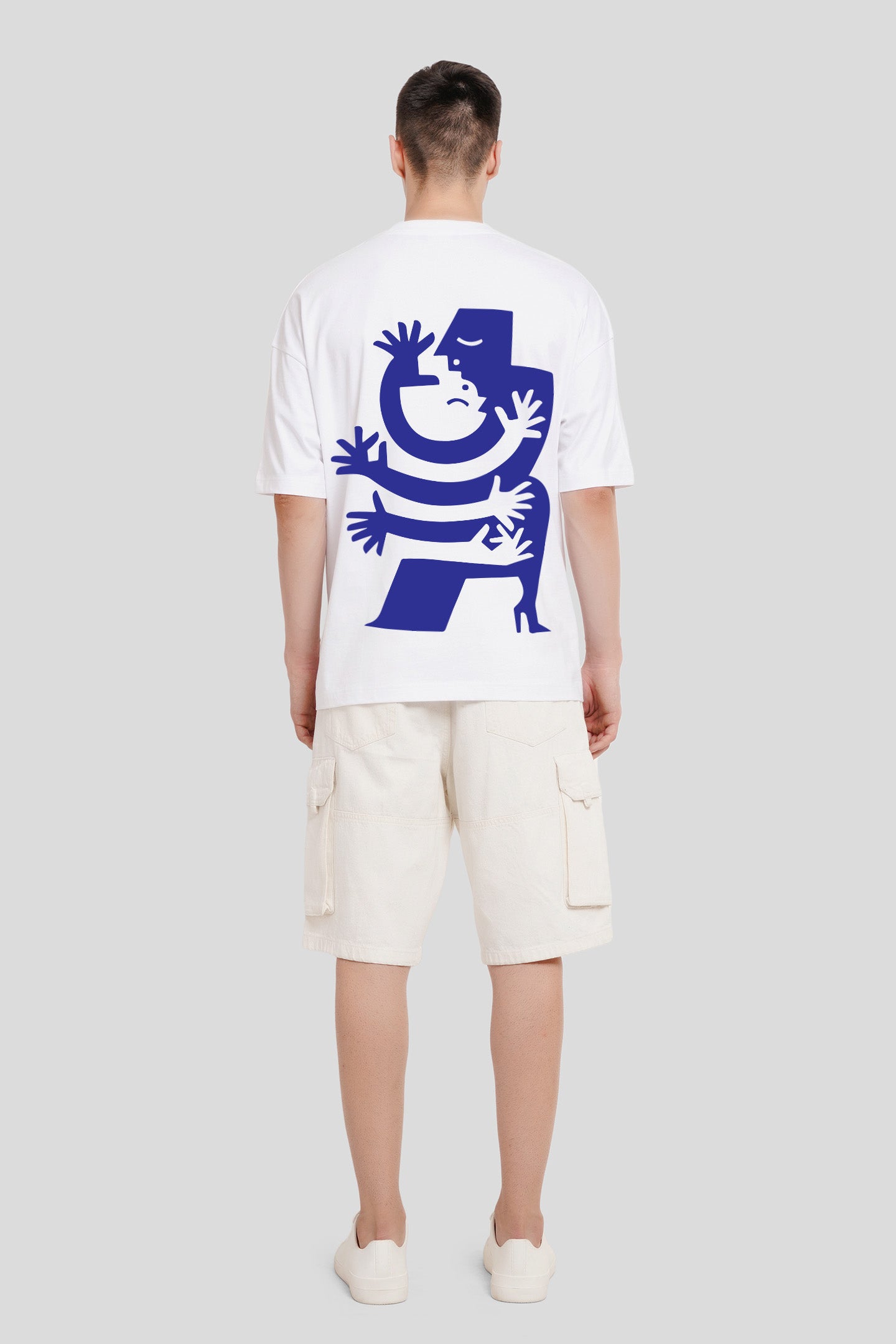 The Complexity Of Simplicity White Printed T Shirt Men Baggy Fit With Front And Back Design Pic 5