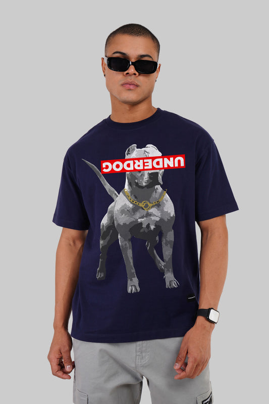 Underdog Navy Blue Printed T-Shirt Pic 1