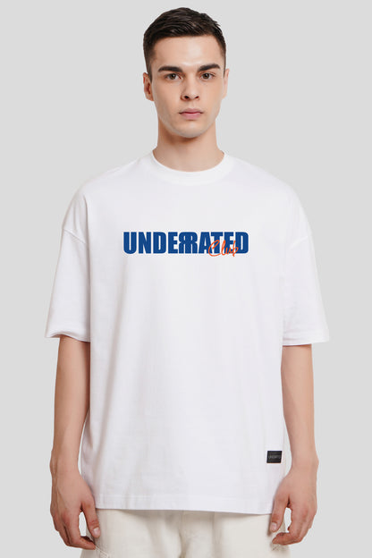 Underrated Classic Ii Typography White Baggy Fit T-Shirt Men Pic 1