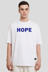 Hope White Printed T Shirt Men Baggy Fit With Front And Back Design Pic 1