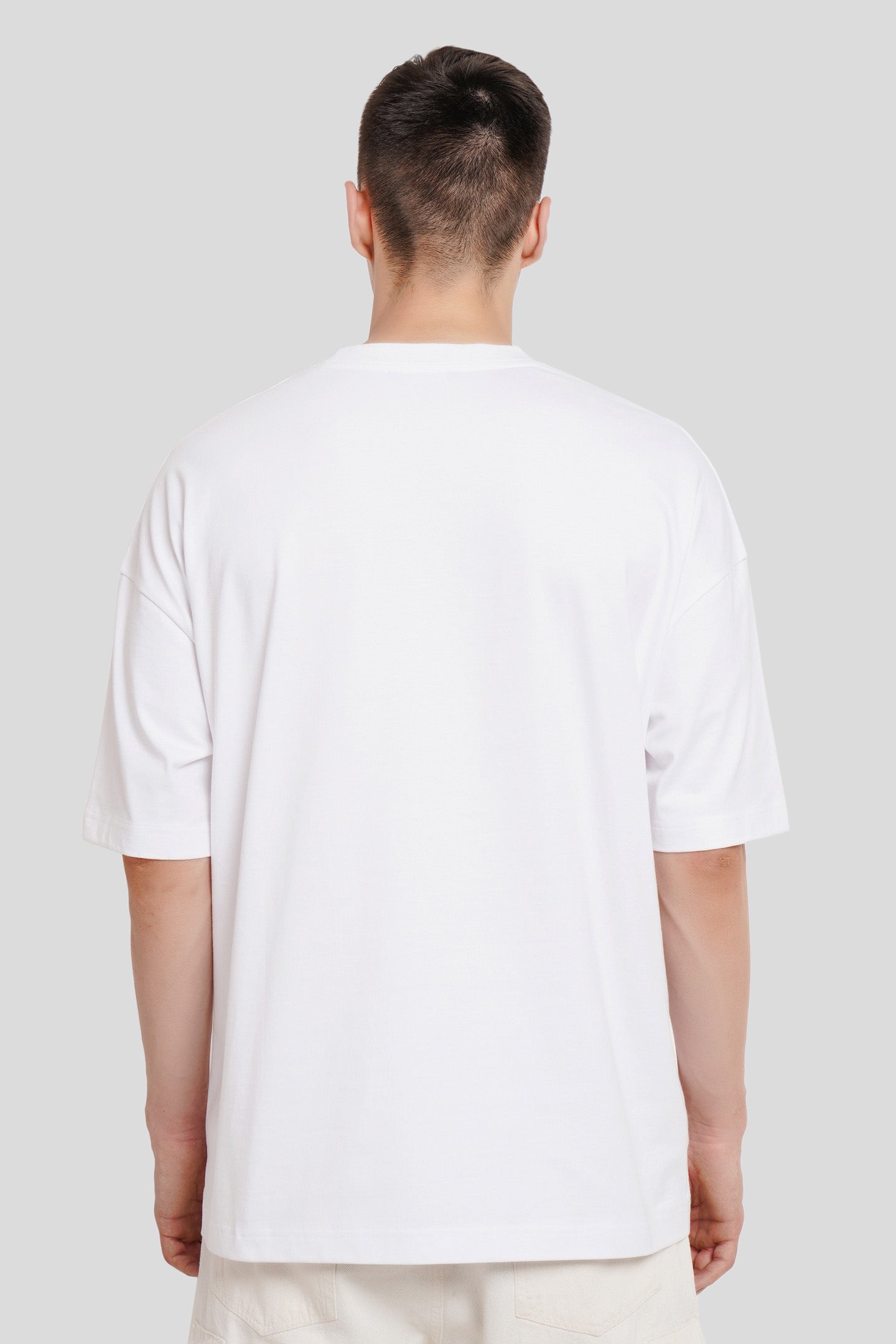 Born To Be Wild White Baggy Fit T-Shirt Men Pic 2