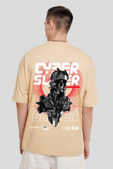 Cyber Slider Beige Printed T-Shirt