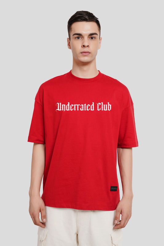 Urc Typo 5 Red Baggy Fit T-Shirt Men Pic 1