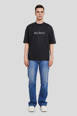Balance Black Baggy Fit T-Shirt Men Pic 4