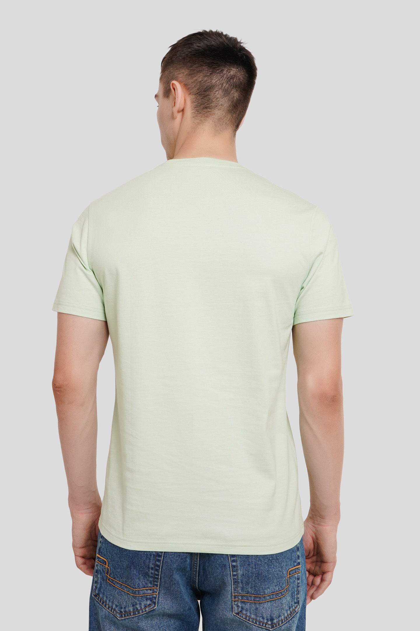 It Comes In Waves Pastel Green Regular Fit T-Shirt Men