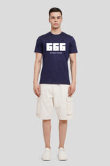 666 Navy Blue Regular Fit T-Shirt Men