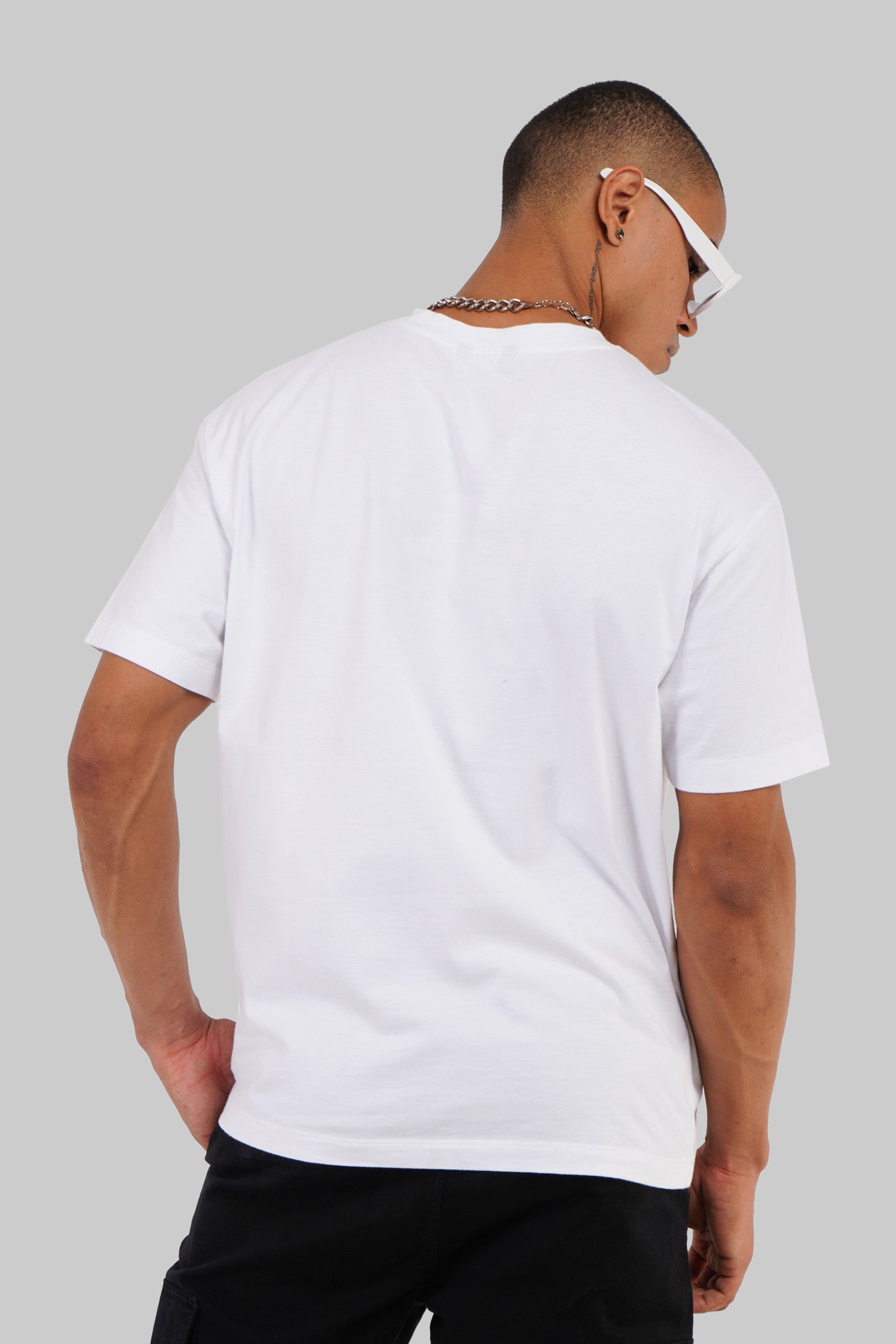 Roar Of Inspiration White Oversized Fit T-Shirt Men