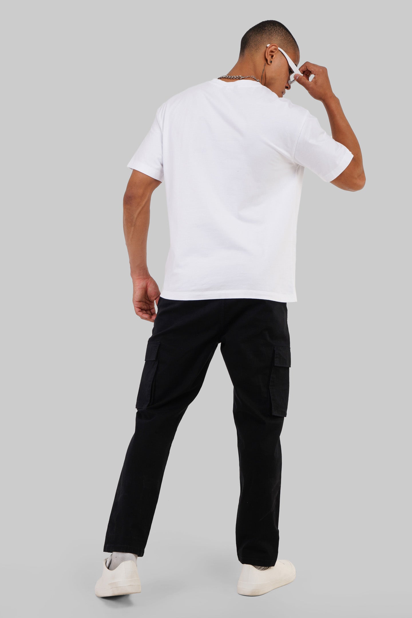 Skateboard Society White Oversized Fit T-Shirt Men