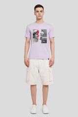 Black & Grey Timeless Rose Lilac Regular Fit T-Shirt Men