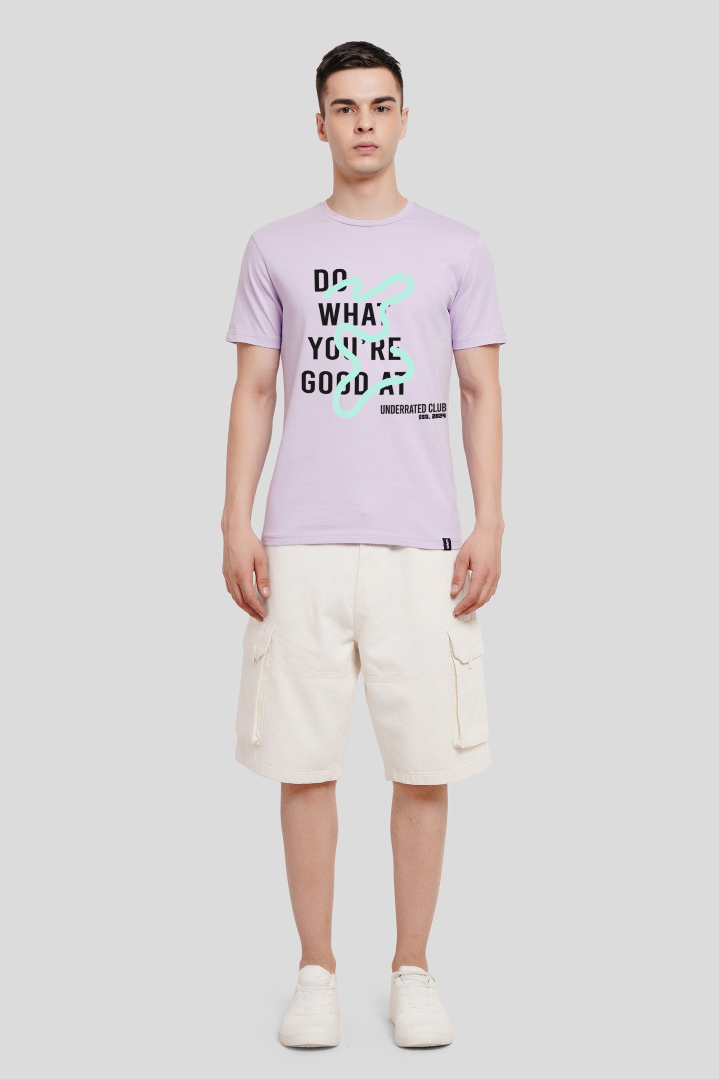 Do What You Are Good At Lilac Regular Fit T-Shirt Men