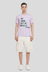 Do What You Are Good At Lilac Regular Fit T-Shirt Men