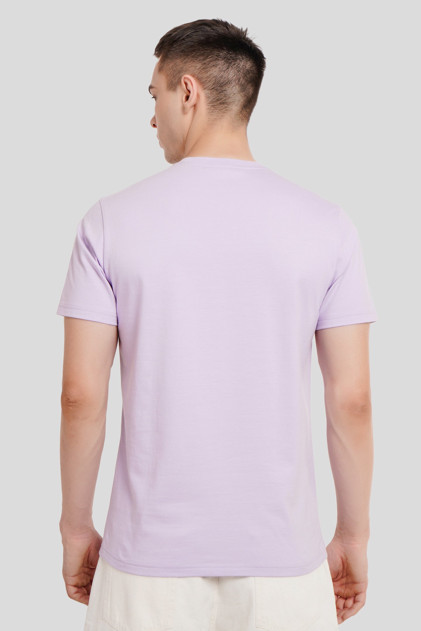 Black & Grey Timeless Rose Lilac Regular Fit T-Shirt Men