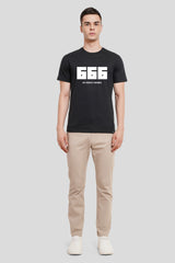 666 Black Regular Fit T-Shirt Men