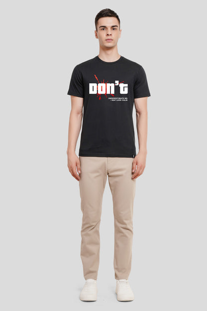 Don't Underestimate Me Black Regular Fit T-Shirt Men