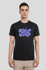 Genius Mind Black Printed Regular T-Shirt