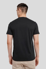 Eagle Black Printed Regular T-Shirt