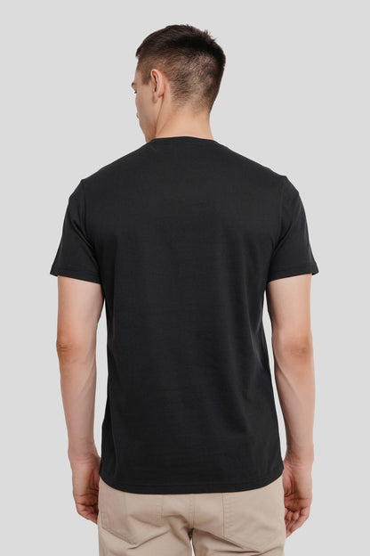 Work Hard Play Hard Black Printed T Shirt Men Regular Fit With Front Design Pic 2
