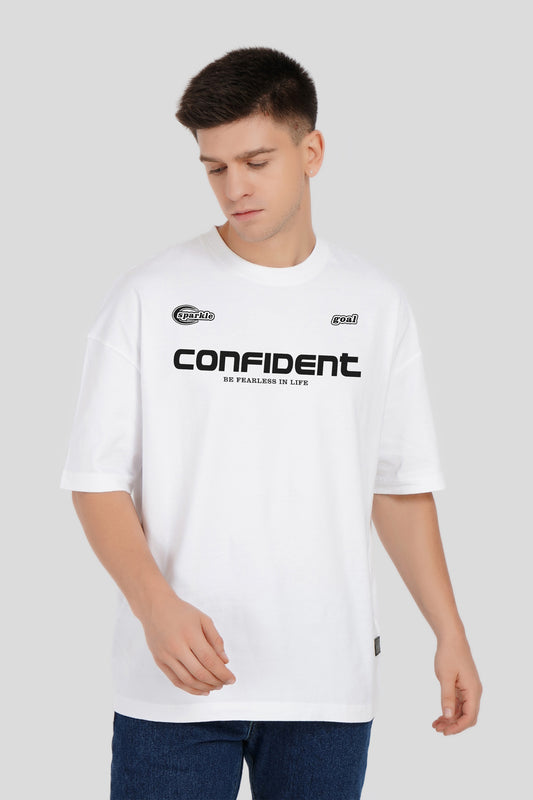 Fearless Spark White Baggy Fit T-Shirt Men Pic 1