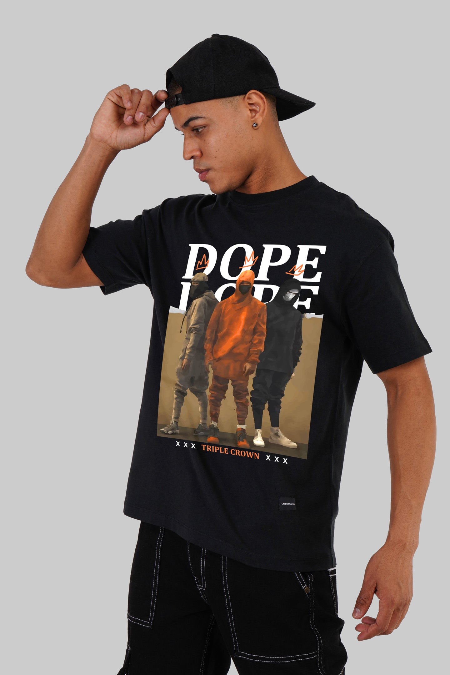 Dope Graphic Printed Black Oversized Fit T-Shirt Men