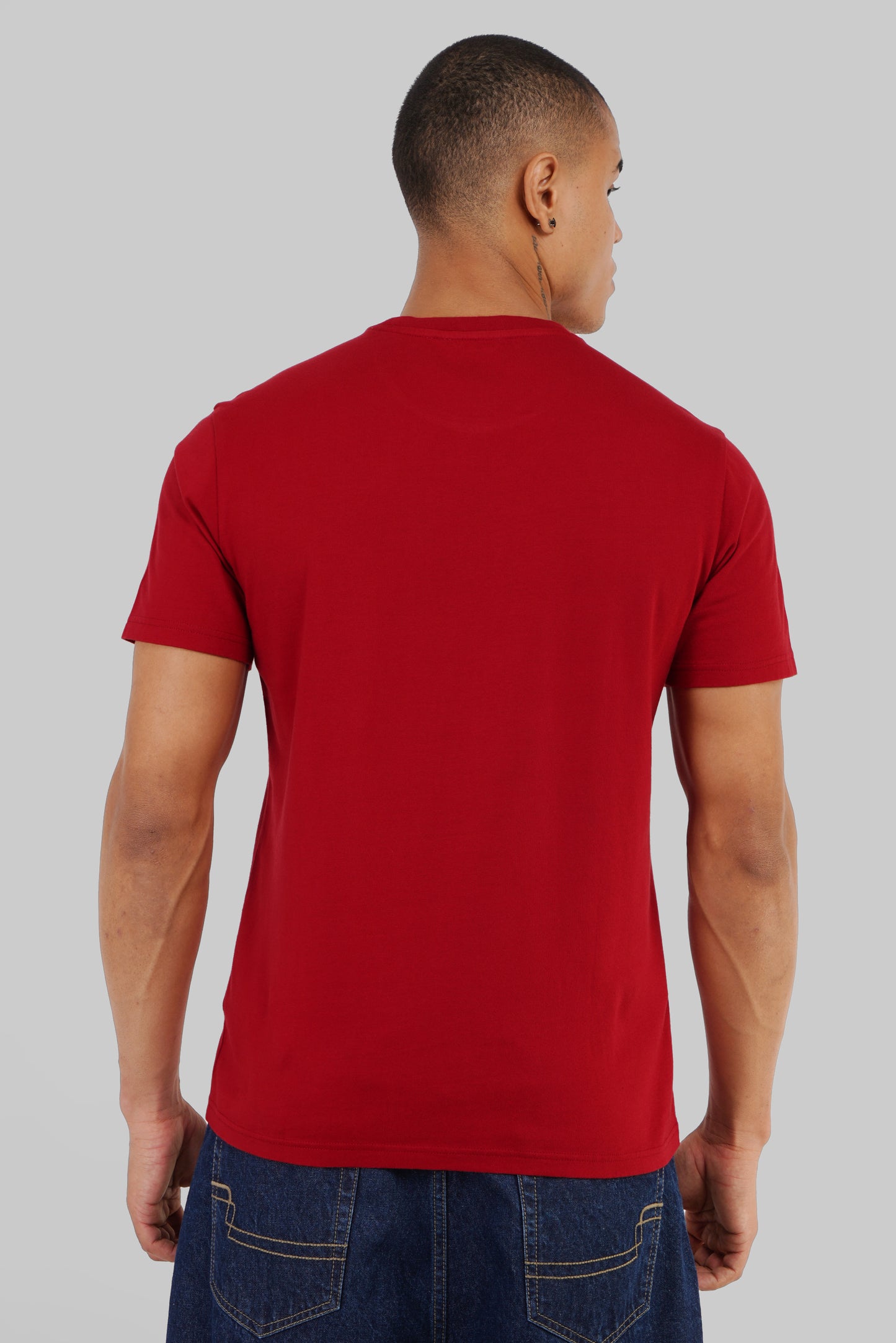 Solid Red Half Sleeves T-Shirt For Men Regular Fit