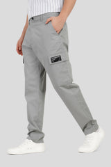 Grey Mid Rise Regular Fit 6 pocket Men's Cargo Pic 4