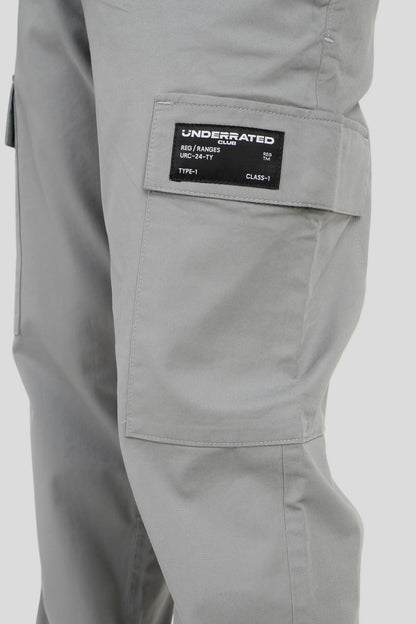 Grey Mid Rise Regular Fit 6 pocket Men's Cargo Pic 5