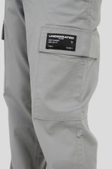 Grey Mid Rise Regular Fit 6 pocket Men's Cargo Pic 5